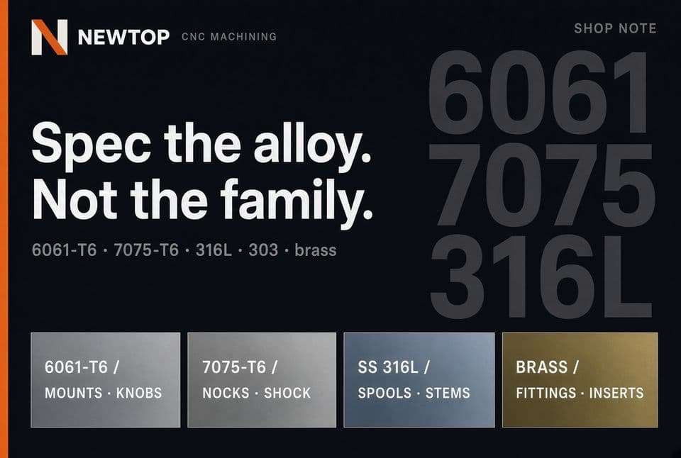 6061 vs 7075 vs 316L: Spec the Alloy, Not the family