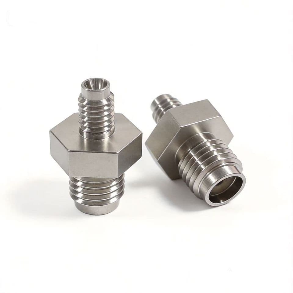 304 Stainless Steel Hex Double External Thread Reducer Hydraulic Pneumatic Connector