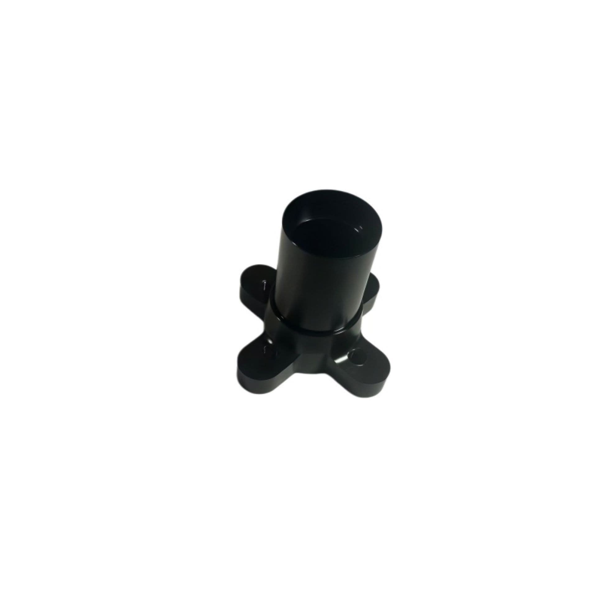 CNC Anodized Black Aluminum Cross 4-Hole Flange Tube Base, Drone Frame Arm Mount Connector Sleeve For Agricultural Spraying Drone