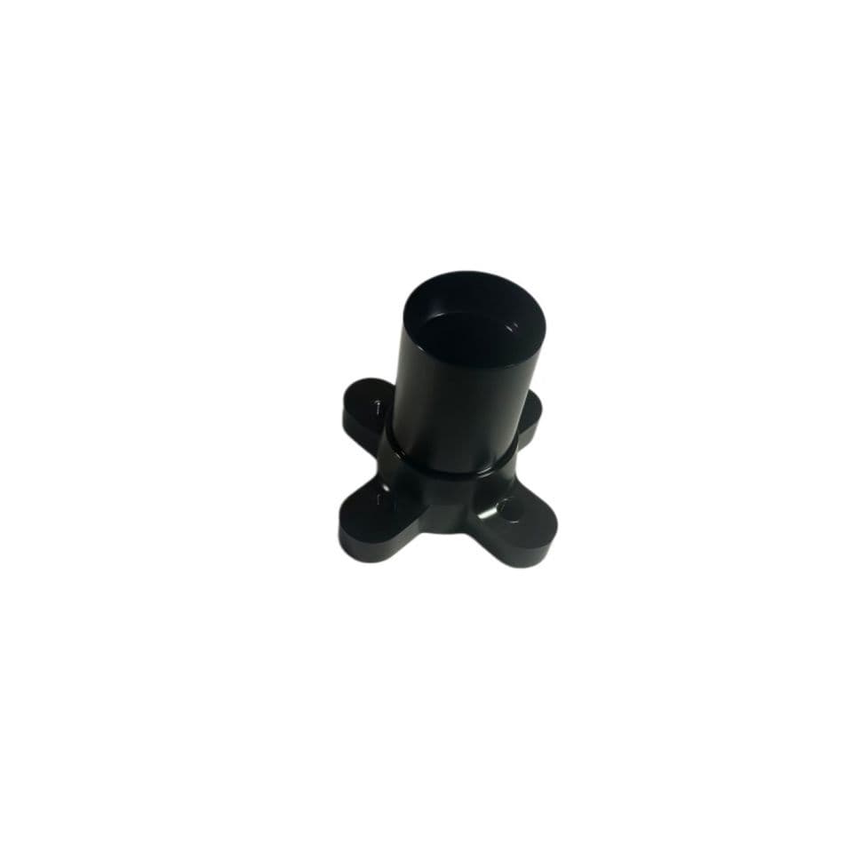 CNC Anodized Black Aluminum Cross 4-Hole Flange Tube Base, Drone Frame Arm Mount Connector Sleeve For Agricultural Spraying Drone