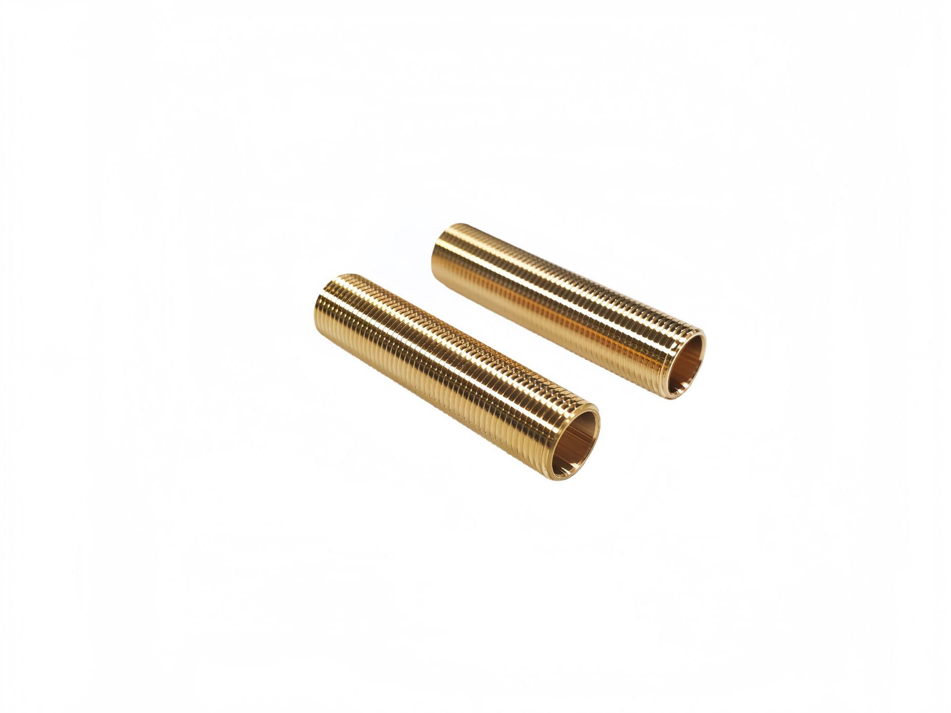 CNC Machined Fully Threaded Brass Hollow Sleeve, Long Full Thread Brass Pipe Nipple Connector For Plumbing Pneumatic