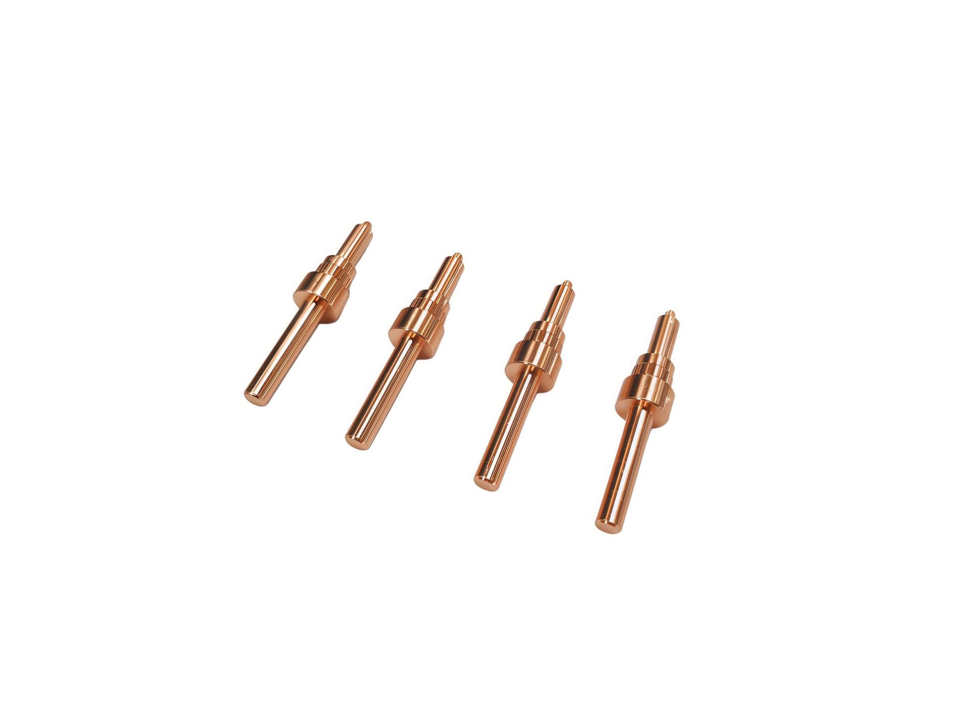 CNC Machined Multi Tier Pure Copper Conductive Pin, Step Red Copper Locating Probe Shaft For Precision Electrical Equipment