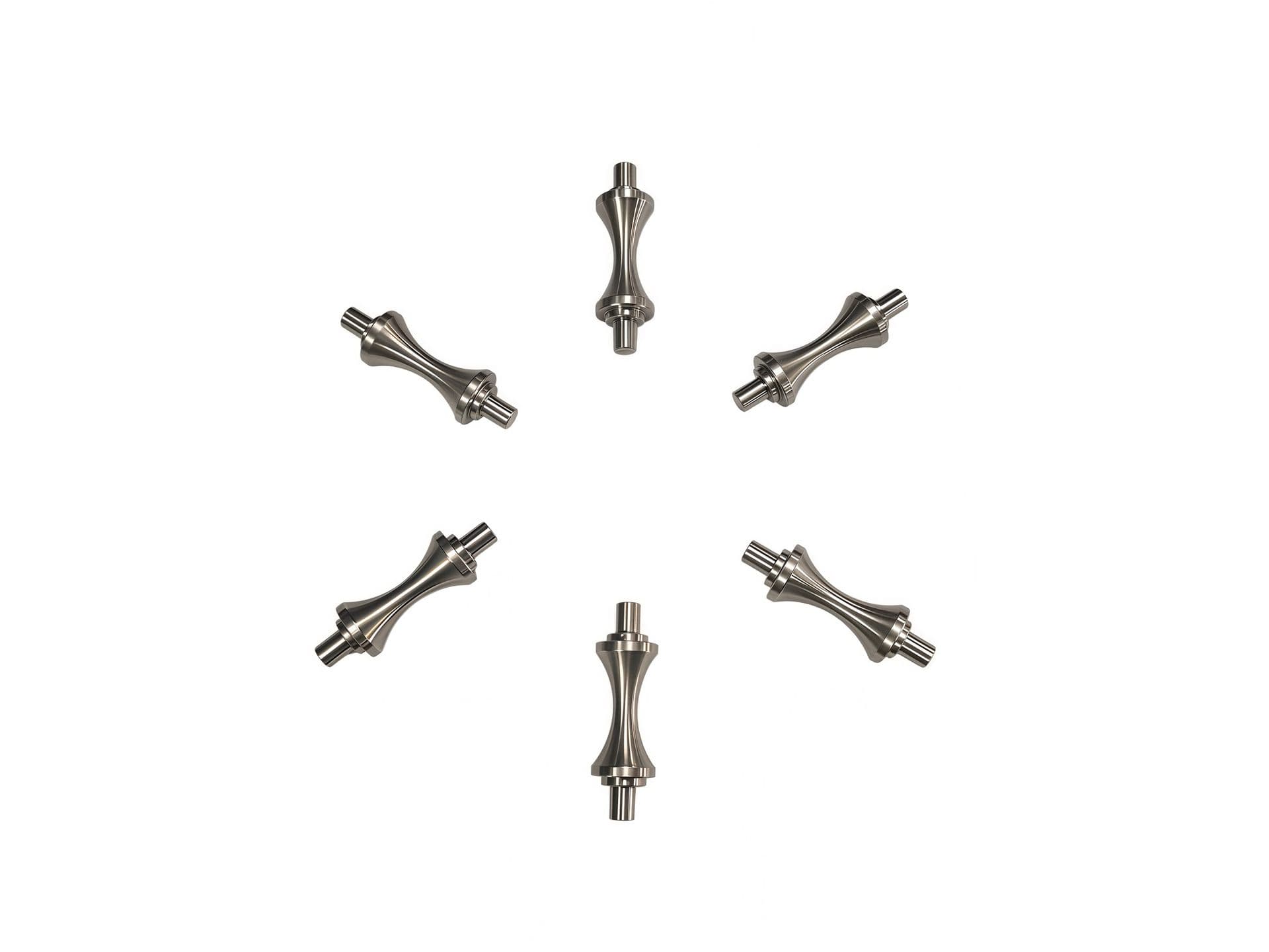 CNC Precision Turned Stainless Steel Hourglass Guide Roller Shaft, Symmetric Double Head Curved Wire Roller Mandrel For Machinery Equipment