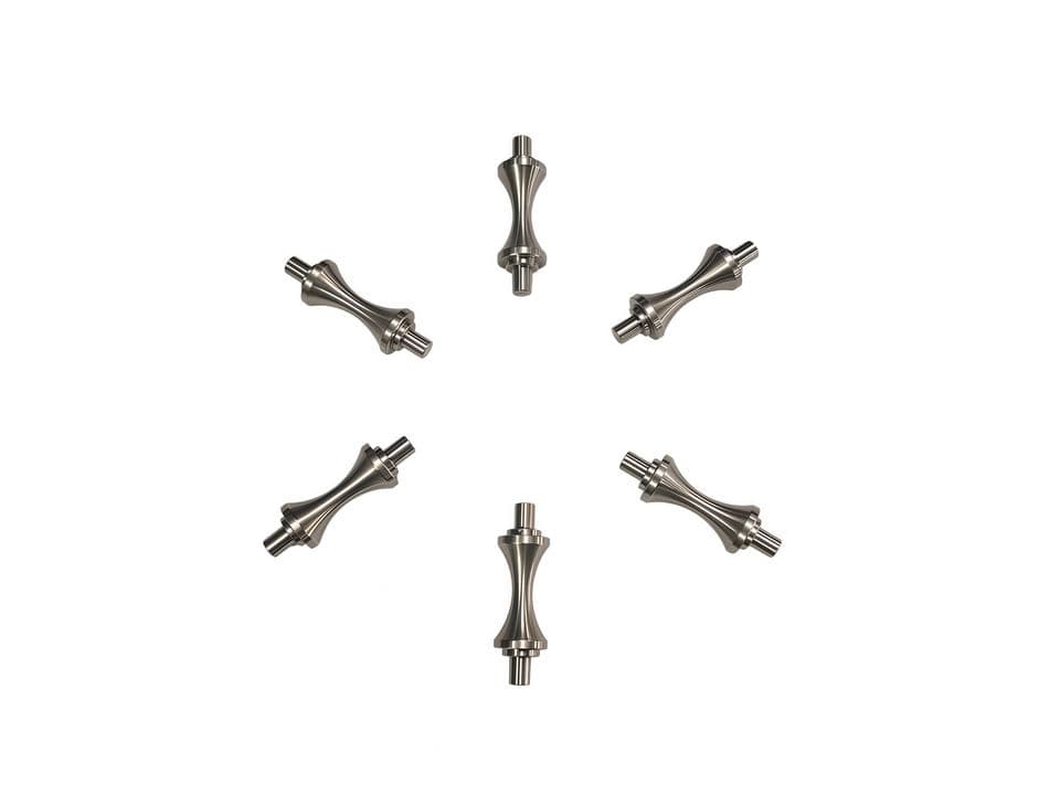 CNC Precision Turned Stainless Steel Hourglass Guide Roller Shaft, Symmetric Double Head Curved Wire Roller Mandrel For Machinery Equipment
