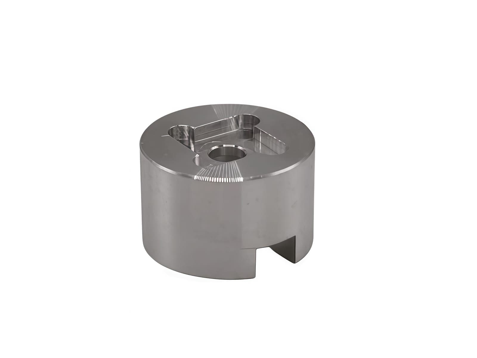 CNC Machined Cylindrical Grooved Fixture Block With Notch