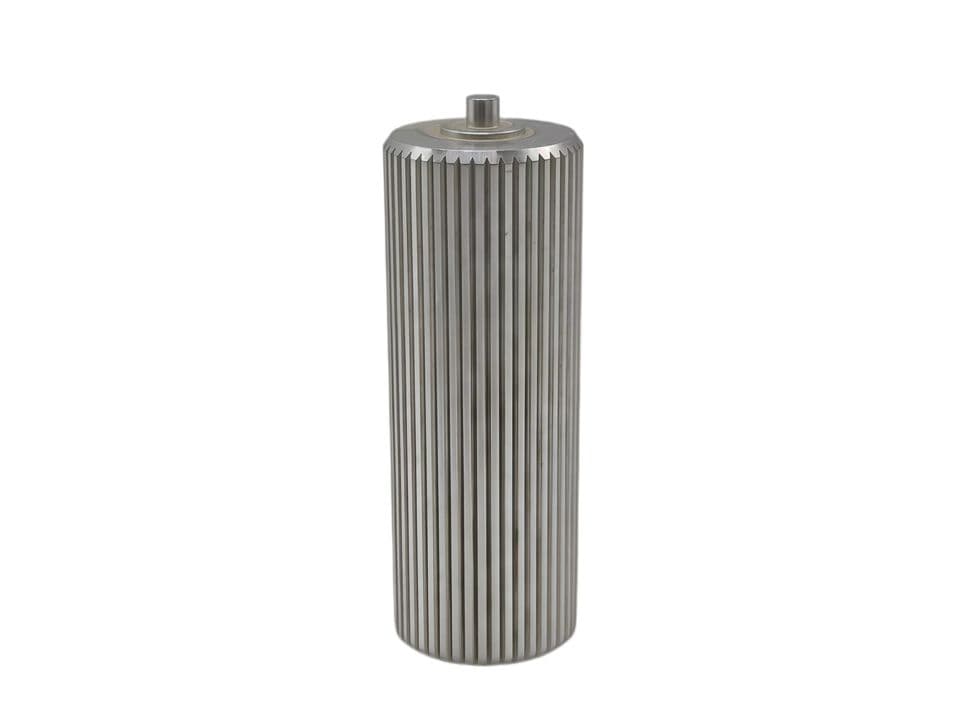 Vertical Knurled Groove Metal Drive Roller With Top Shaft Head