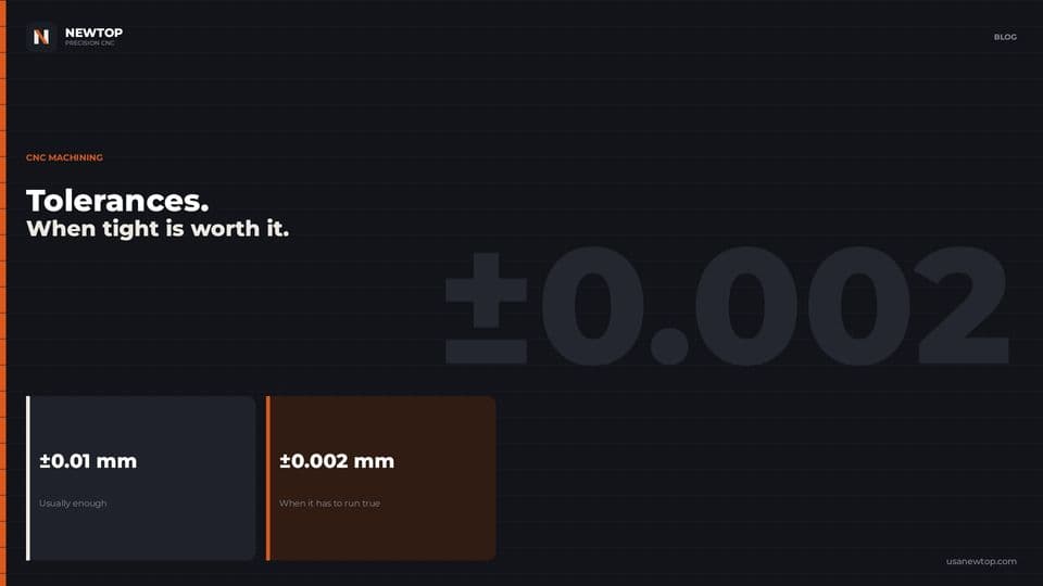 CNC Tolerances: When ±0.01 mm Is Enough — and When You Need ±0.002 mm