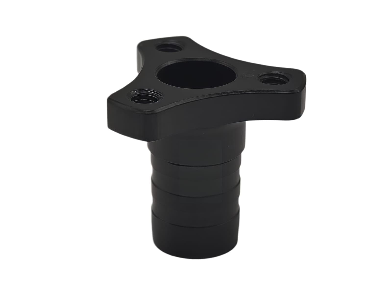 Black Hard Anodized Aluminum 3-Hole Triangular Flange Multi-ring Groove Tubular UAV Motor Mount Base