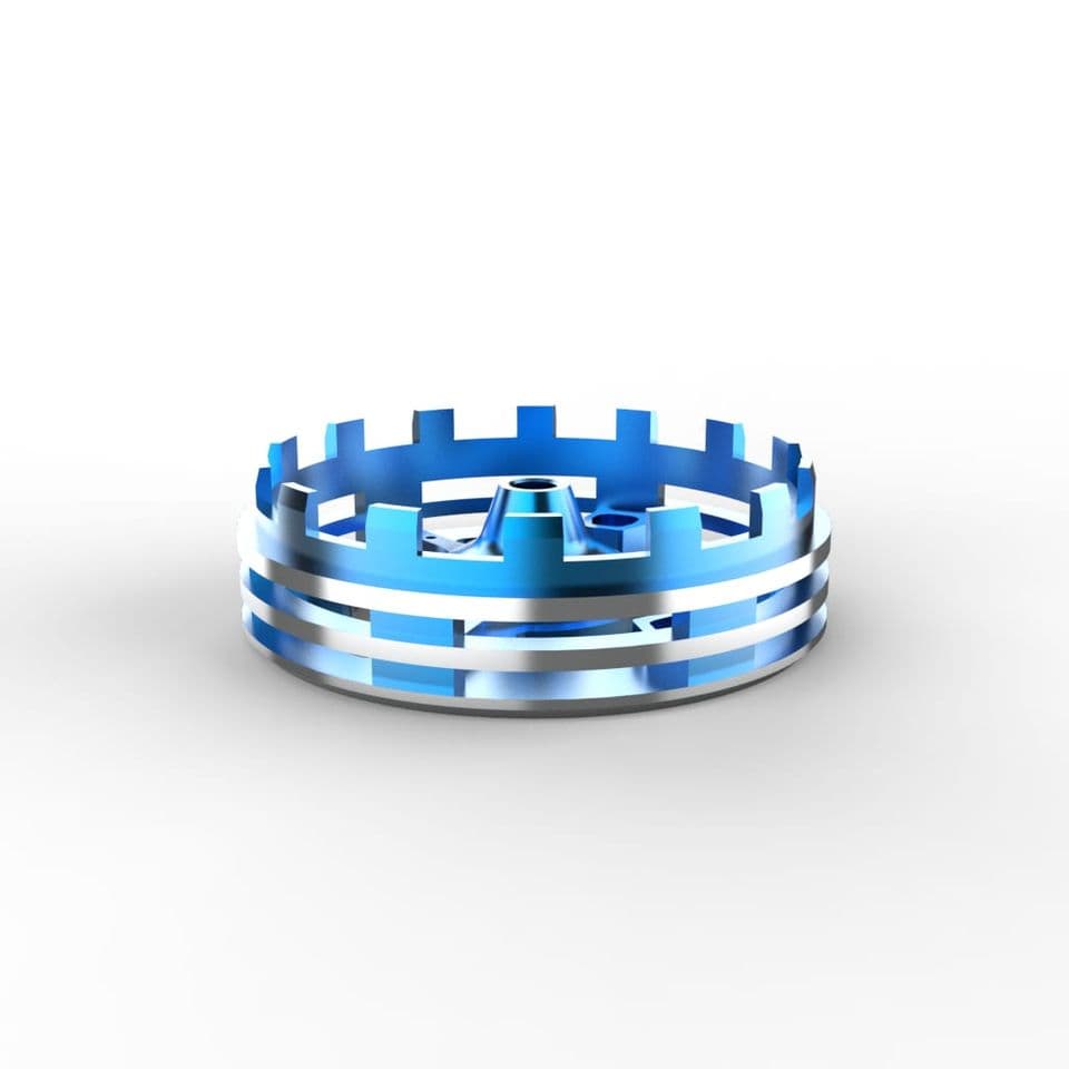 Blue Anodized Double Ring Serrated UAV Motor Protective Housing